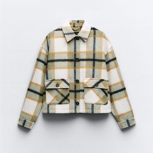 Zara Pocket Plaid Overshirt Flannel Shacket